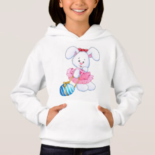Rosa och vit Påskhare Kanin med Påskägg T Shirt