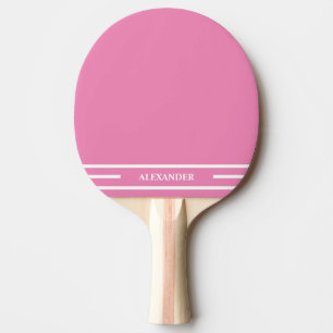 Rosa och vit Ping Pong Paddle med Namn Pingisracket