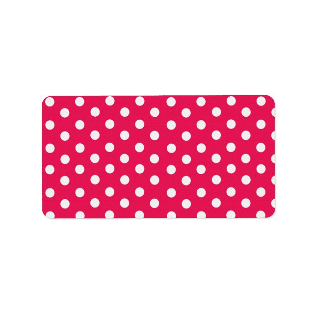 Rosa och vit Polka dots Adressetikett (Framsidan)