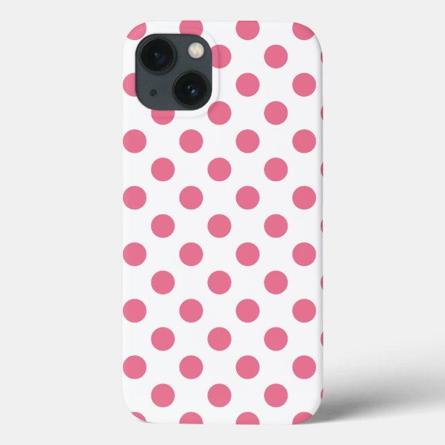 Rosa och vit polka dots Fodral-Mate iphone case (Baksida)
