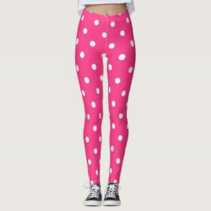 Rosa och vit Polka dots Leggings