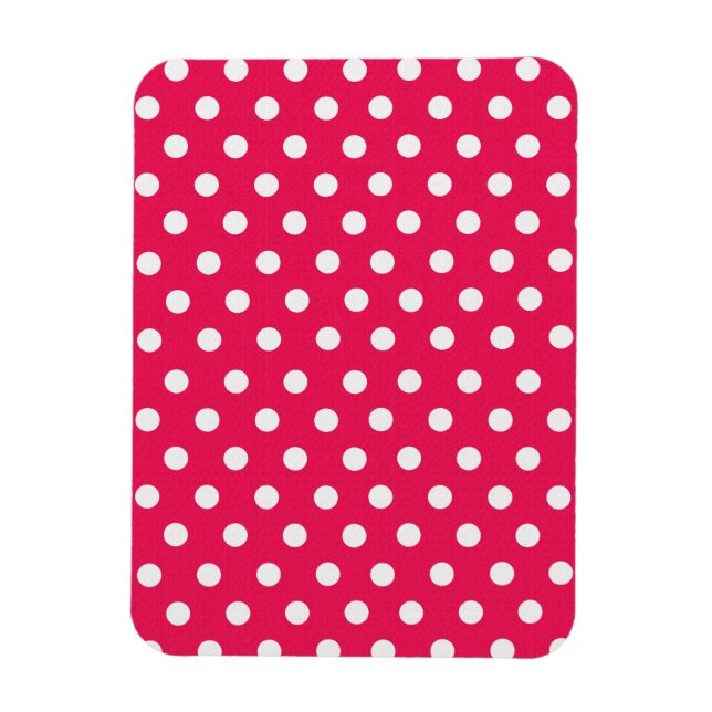 Rosa och vit Polka dots Magnet (Vertikal)
