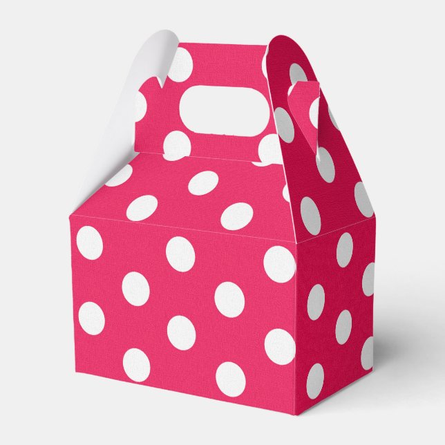 Rosa och vit Polka dots Presentaskar (Framsidan Sidan)