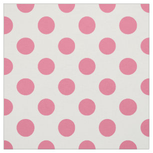 Rosa och vit polka dots tyg