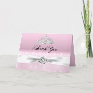 Rosa och vit prinsessan Tiara Tack, tack. Tack Kort