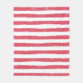 Rosa och vit rand-filt fleecefilt