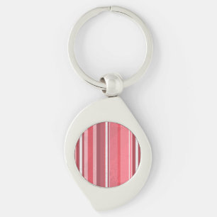 Rosa och vit Rand Swirl Silverfärgad Nyckelring
