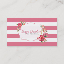 Rosa och vit Rand Visitkort