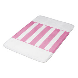 Rosa och vit. Ränder i mitten.  Badrumsmatta