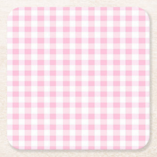 Rosa och vit rutig trädgårdsfest pappersunderlägg underlägg papper kvadrat