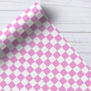 Rosa och vit rutigt mönster presentpapper