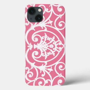 Rosa och vit scrollwork Case-Mate iPhone-fodral