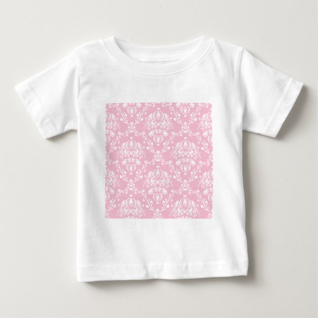 Rosa och vit skugga t shirt (Framsida)