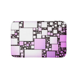 Rosa och vit Square Dancing Bath Mat Badrumsmatta