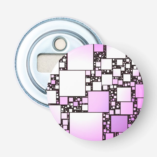 Rosa och vit Square Dancing Flaska Open Flasköppnare (Framsidan)