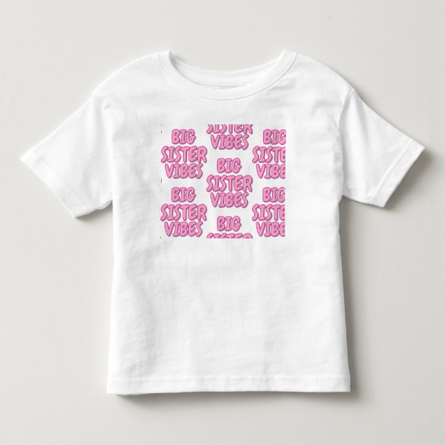 Rosa och vit storasyster t-shirt (Framsida)