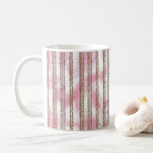 rosa och vit strimlad bakgrund kaffemugg