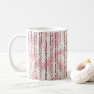 rosa och vit strimlad bakgrund kaffemugg