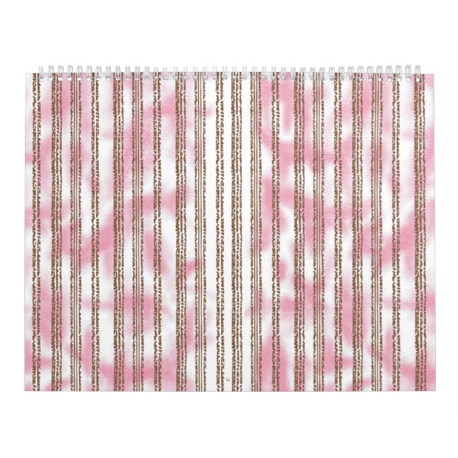 rosa och vit strimlad bakgrund kalender (Omslag)