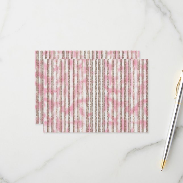 rosa och vit strimlad bakgrund OSA kort (Fram/Back In Situ)