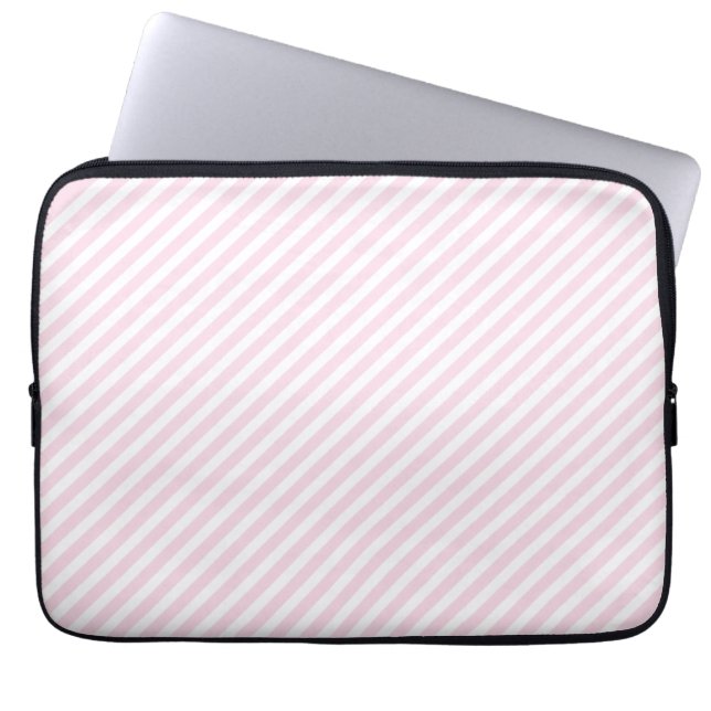 Rosa och vit stripe Laptop sleeve (Framsidan)