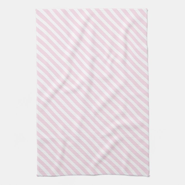 Rosa och vit stripe Mönster Kökshandduk (Vertikal)