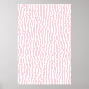 Rosa och vit torkning Mönster Poster