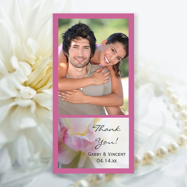 Rosa och vit tulpanblomma Bröllop Tack (Skapare uppladdad)