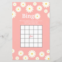Rosa och vit tusenskönas akvarellbingo