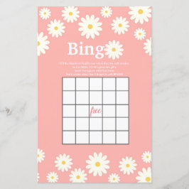 Rosa och vit tusenskönas akvarellbingo