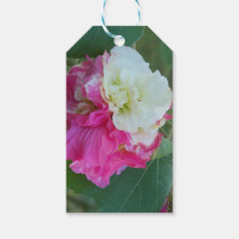 rosa och vit utbytbar hibiscus-blomma presentetikett