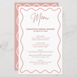 Rosa och vit vågig meny med namn