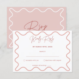 Rosa och vit Vågigt Gräns OSA kort