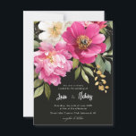 Rosa och vit vattenfärg Peony Blommigt Bröllop Vykort<br><div class="desc">Rosa och vitvattenfärg Peony Blommigt Bröllop Design</div>