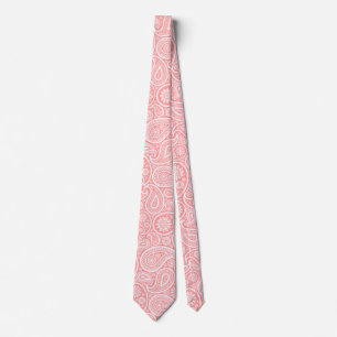 Rosa och vit vintage paisley mönster slips
