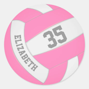 rosa och vit volleyboll runt klistermärke