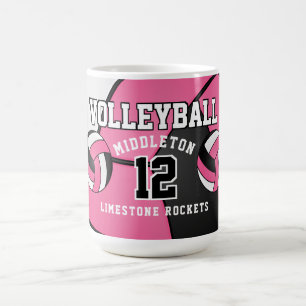 Rosa och vit Volleybollsport Kaffemugg