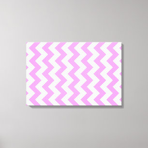 Rosa och vit Zigzag Canvastryck