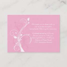 Rosa- och Vita Blommigtens bröllopskort Tilläggskort