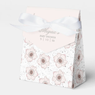 Rosa och Vita Blommor Baby Shower Presentaskar