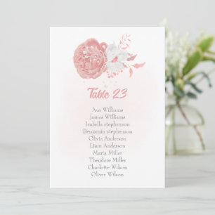 rosa och vita blommor, botaniskt platskort