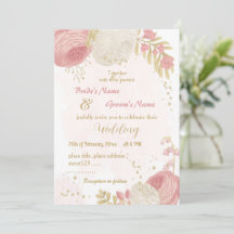 rosa och vita blommor guld botaniska bröllop