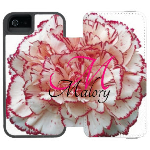 Rosa och Vita blommor iPhone 6-väska med Namn