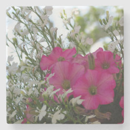 Rosa och vita blommor - Martha's Vineyard Stenunderlägg