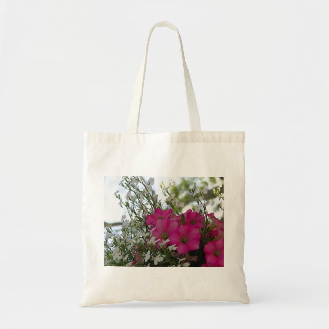 Rosa och vita blommor - Martha's Vineyard Tote Ba Tygkasse (Framsidan)