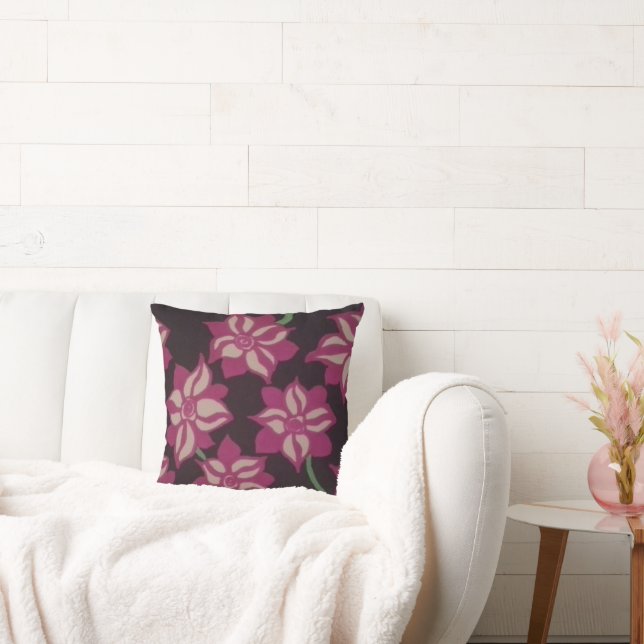 Rosa och Vita Dahlia Dekorativ kudde (Soffa)