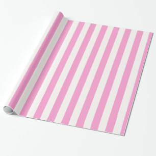 Rosa och Vita Extra Stora Rand-Mönster Presentpapper