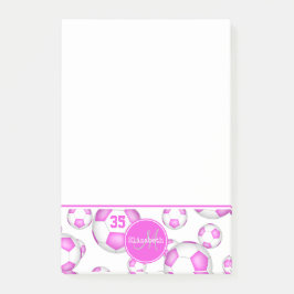 rosa- och vita fotbollar, girig sport post-it block