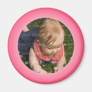 Rosa och vita foto ram magnet