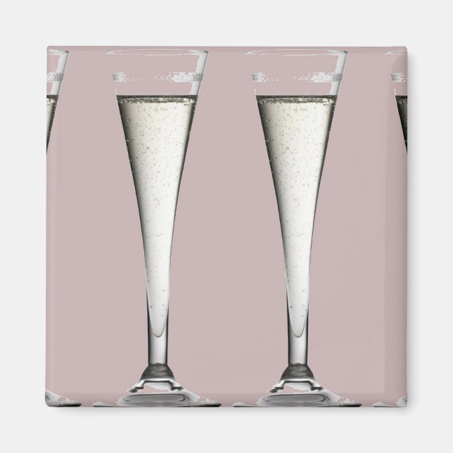 Rosa och vita glasplommon av champagne magnet (Framsidan)